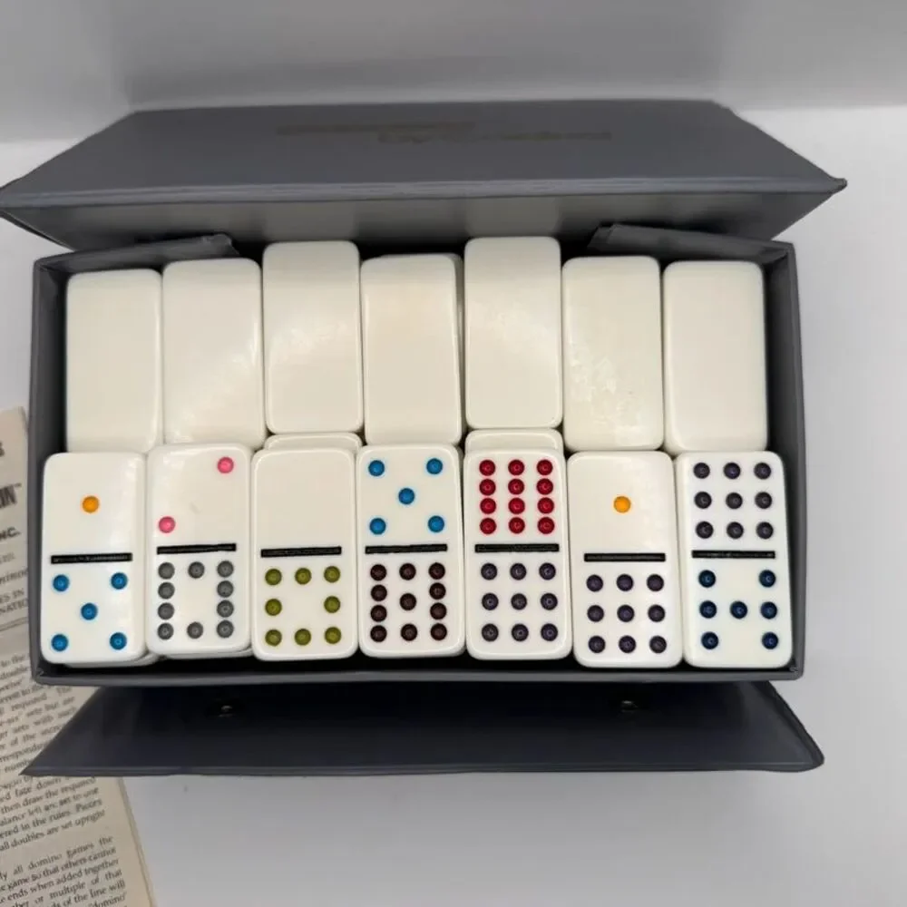 Cardinal Premier Edition Double Twelve Jumbo Color Dot Dominoes Set